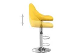 Taburete de bar de terciopelo amarillo mostaza