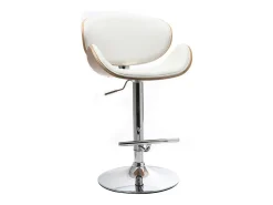 Taburete de bar diseño blanco y madera clara WALNUT