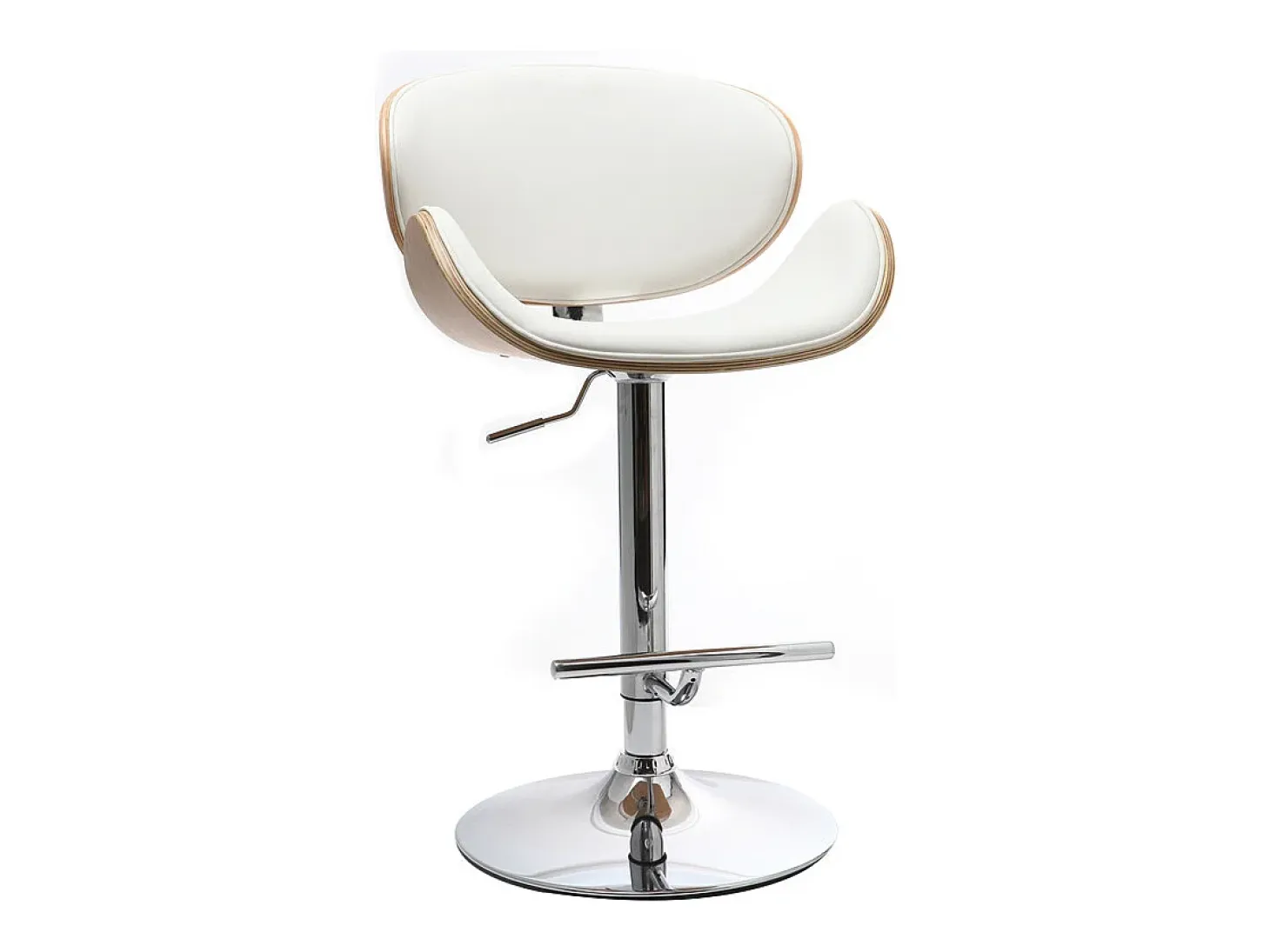 Taburete de bar diseño blanco y madera clara WALNUT