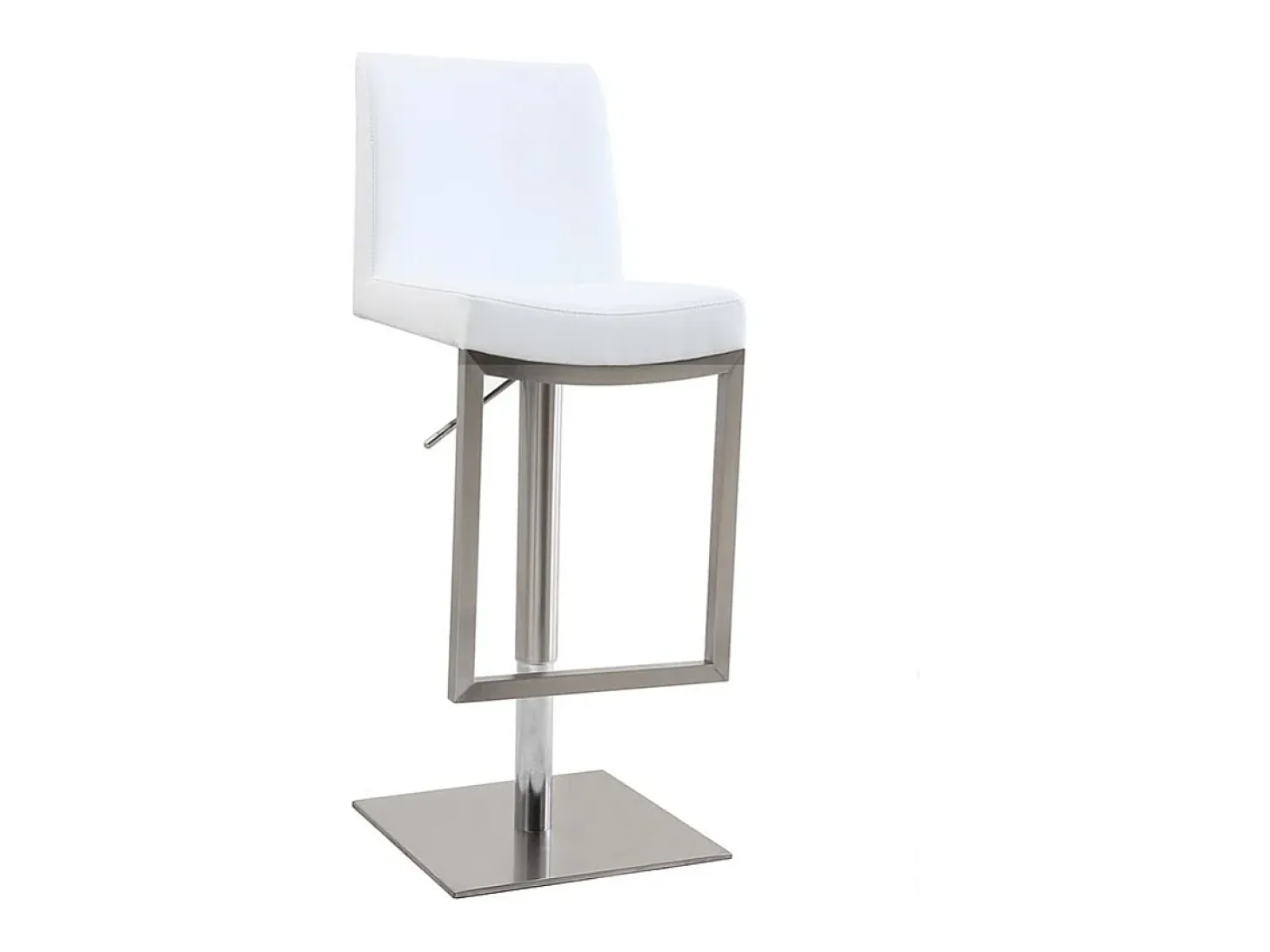 Taburete de bar diseño contemporáneo - metal y PU blanco - KYLE