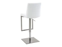 Taburete de bar diseño contemporáneo - metal y PU blanco - KYLE