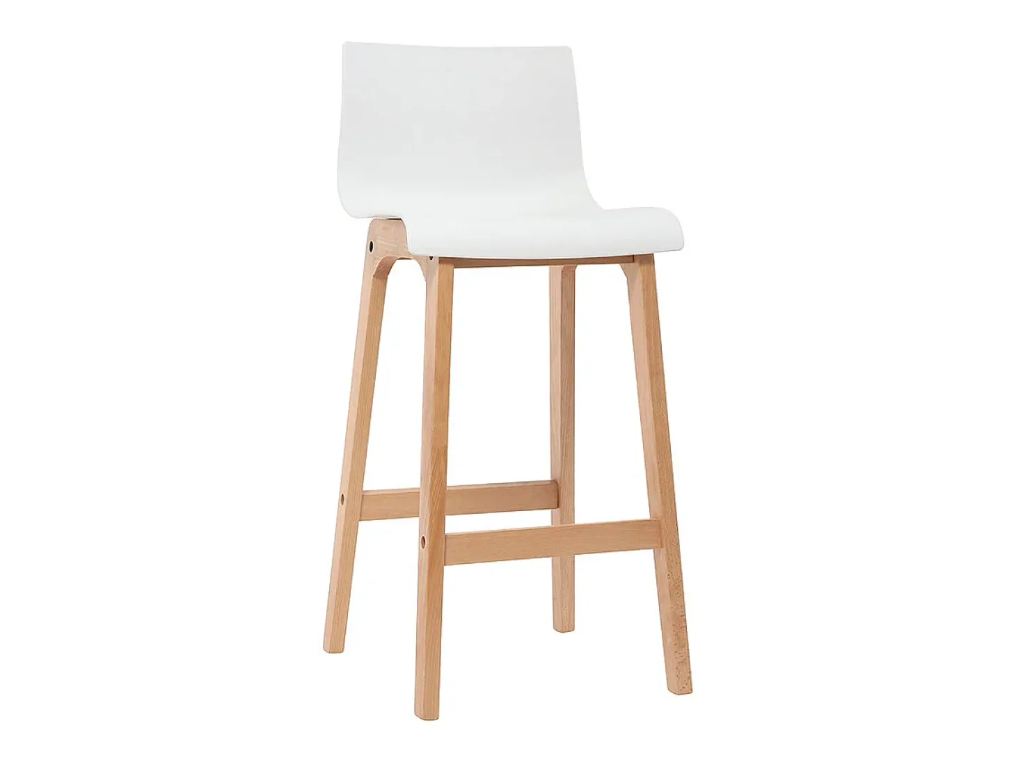 Taburete de bar diseño madera y blanco 75cm lote de 2 NEW SURF