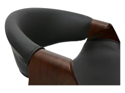 Taburete de bar diseño negro y madera oscura 65 cm ARAMIS