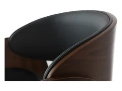 Taburete de bar diseño negro y madera BENT