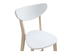 Taburete de bar escandinavo blanco y madera 75cm lote de 2 LEENA