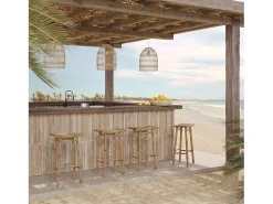 Taburete de bar exterior en bambú 74 cm - Vadella