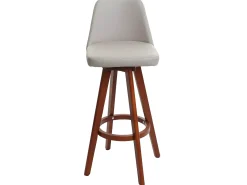 Taburete de bar giratorio MCW-C43, taupe