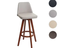 Taburete de bar giratorio MCW-C43, taupe
