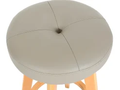 Taburete de bar giratorio Boras, taupe, patas claras