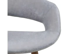 Taburete de bar Gramma altura 88 cm en color gris claro con estructura de roble.