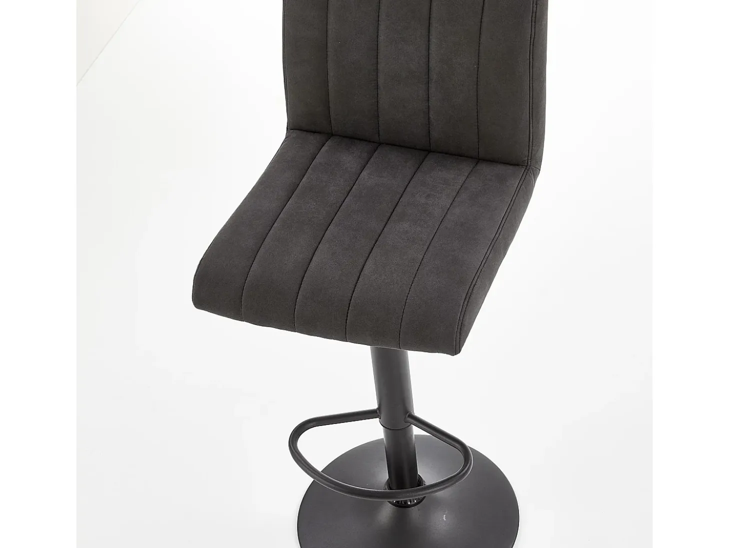 Taburete de bar gris oscuro de diseño contemporáneo con estructura de acero LEEDS negro