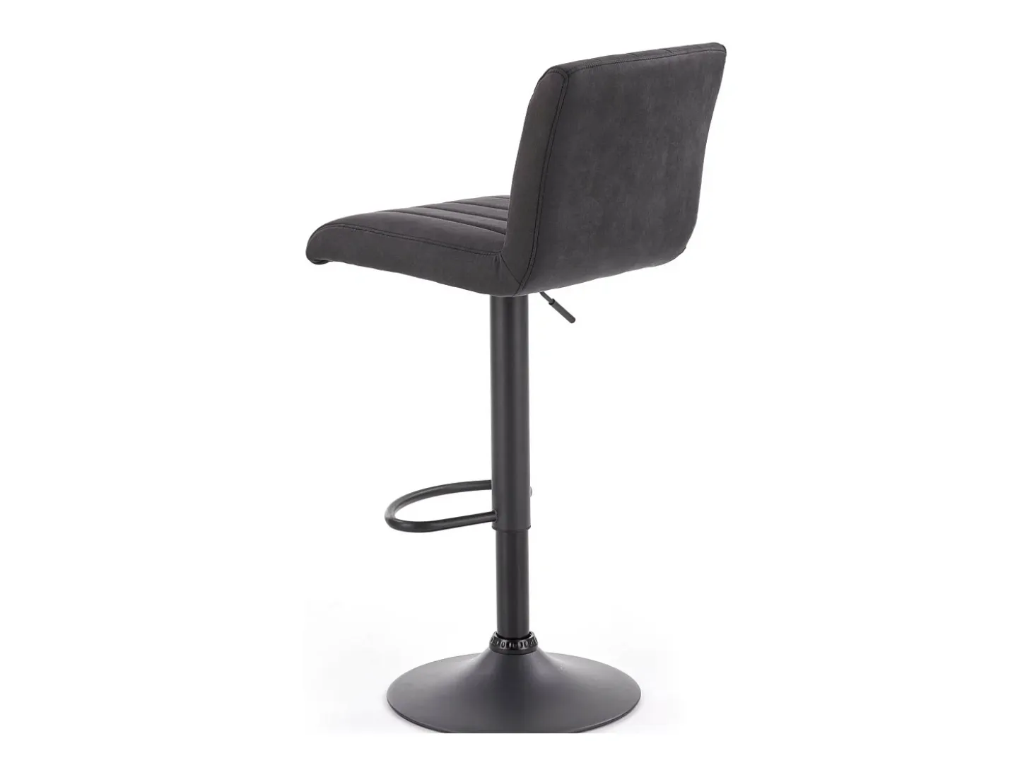 Taburete de bar gris oscuro de diseño contemporáneo con estructura de acero LEEDS negro