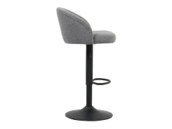 Taburete de bar HYDRA – Bouclé gris claro – Altura ajustable 86-107 cm – Patas de metal – Estilo moderno