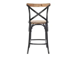 Taburete de bar industrial en madera y metal envejecido negro 65 cm JAKE