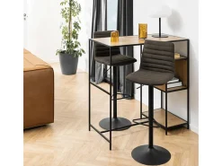 Taburete de bar Kimmy gris, negro.