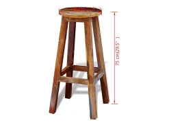 Taburete de bar madera maciza reciclada