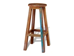 Taburete de bar madera maciza reciclada