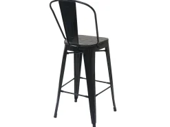 Taburete de bar MCW-A73 incl. asiento de madera, negro