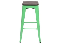Taburete de bar MCW-A73 Metal apilable, verde