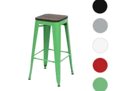Taburete de bar MCW-A73 Metal apilable, verde
