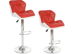 Taburete de bar MCW-A92 (set de 2), rojo