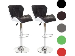 Taburete de bar MCW-A92 (set de 2), marrón