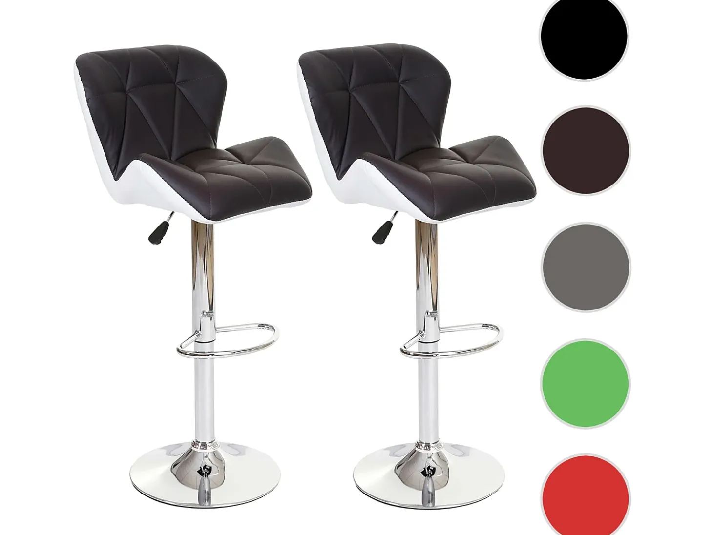 Taburete de bar MCW-A92 (set de 2), marrón