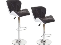 Taburete de bar MCW-A92 (set de 2), marrón