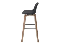 Taburete de bar MCW-A89 (set de 2), textil, gris oscuro
