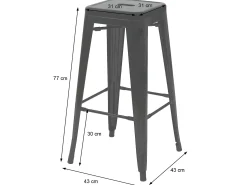 Taburete de bar MCW-A73 (set de 2), rojo