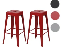 Taburete de bar MCW-A73 (set de 2), rojo