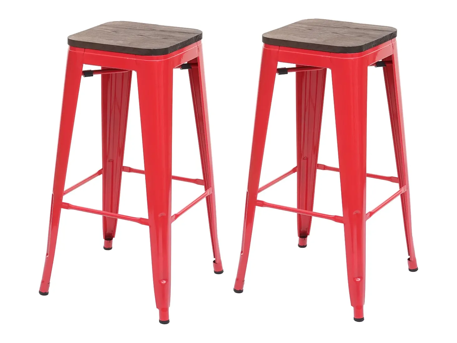 Taburete de bar MCW-A73 (set de 2), rojo