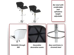Taburete de bar MCW-A92 (set de 2), burdeos