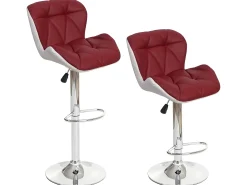 Taburete de bar MCW-A92 (set de 2), burdeos