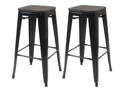 Taburete de bar MCW-A73 (set de 2), negro
