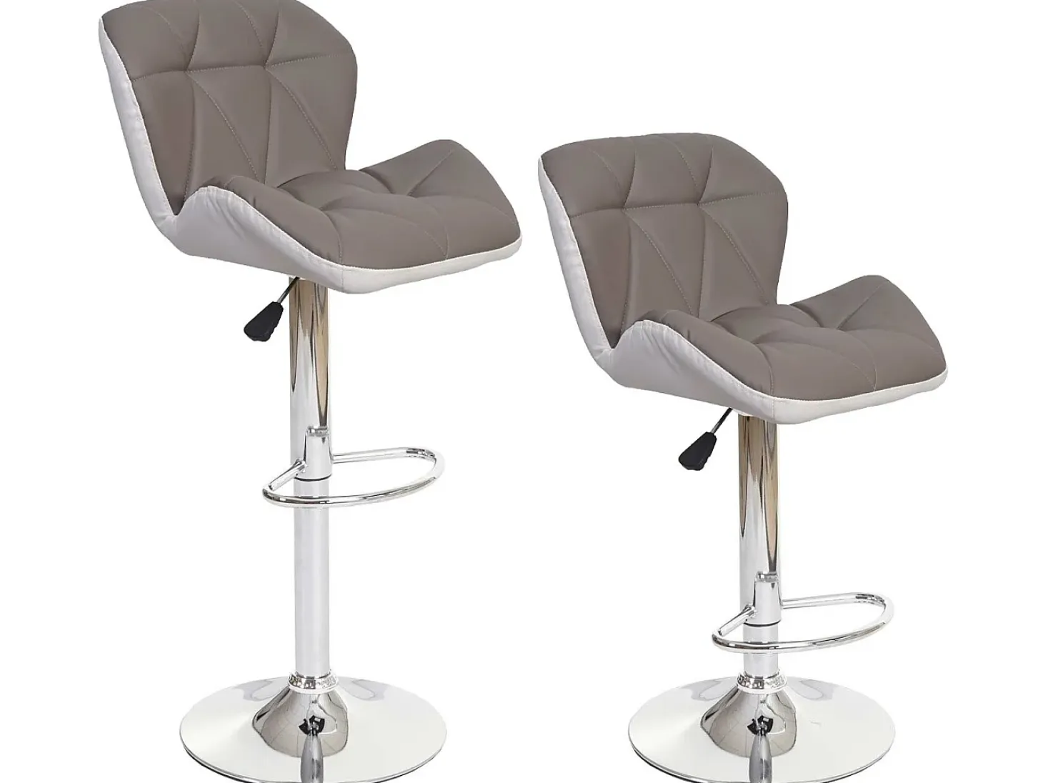 Taburete de bar MCW-A92 (set de 2), gris topo