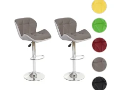 Taburete de bar MCW-A92 (set de 2), gris topo