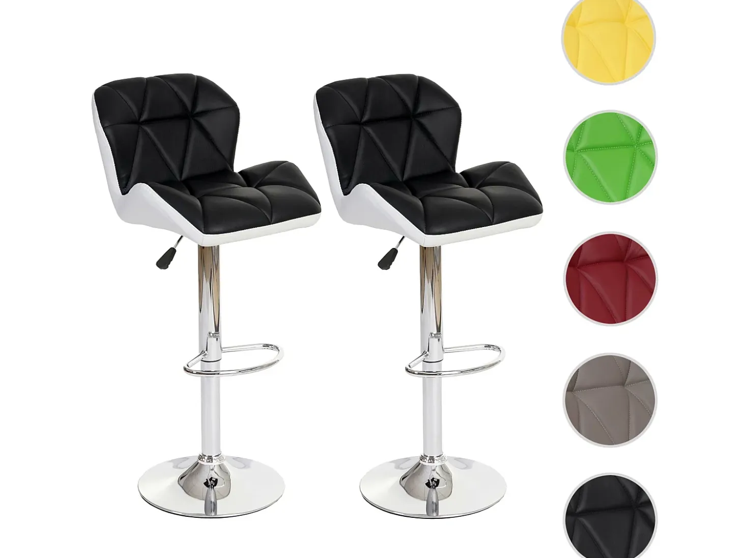 Taburete de bar MCW-A92 (set de 2), negro