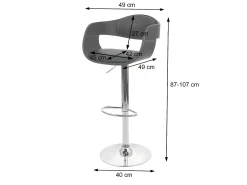 Taburete de bar MCW-A47b, gris mate