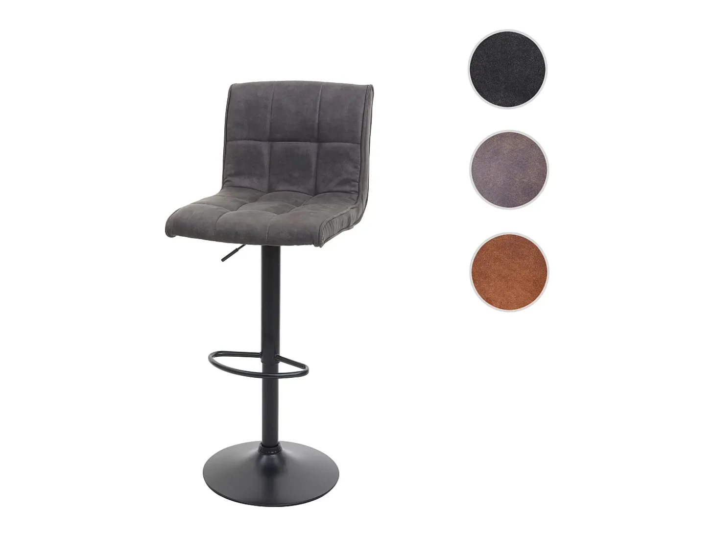 Taburete de bar MCW-B13, vintage gris oscuro