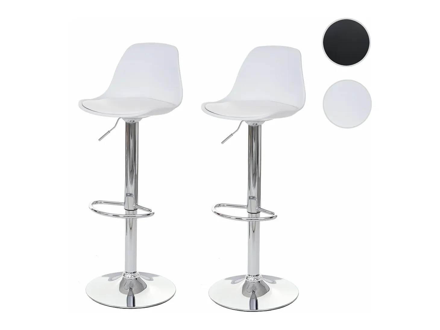 Taburete de bar MCW-B14 (juego de 2), blanco