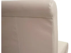 Taburete de bar MCW-C33, crema, patas oscuras, imitación de cuero