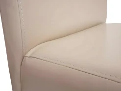 Taburete de bar MCW-C33, crema, patas oscuras, imitación de cuero