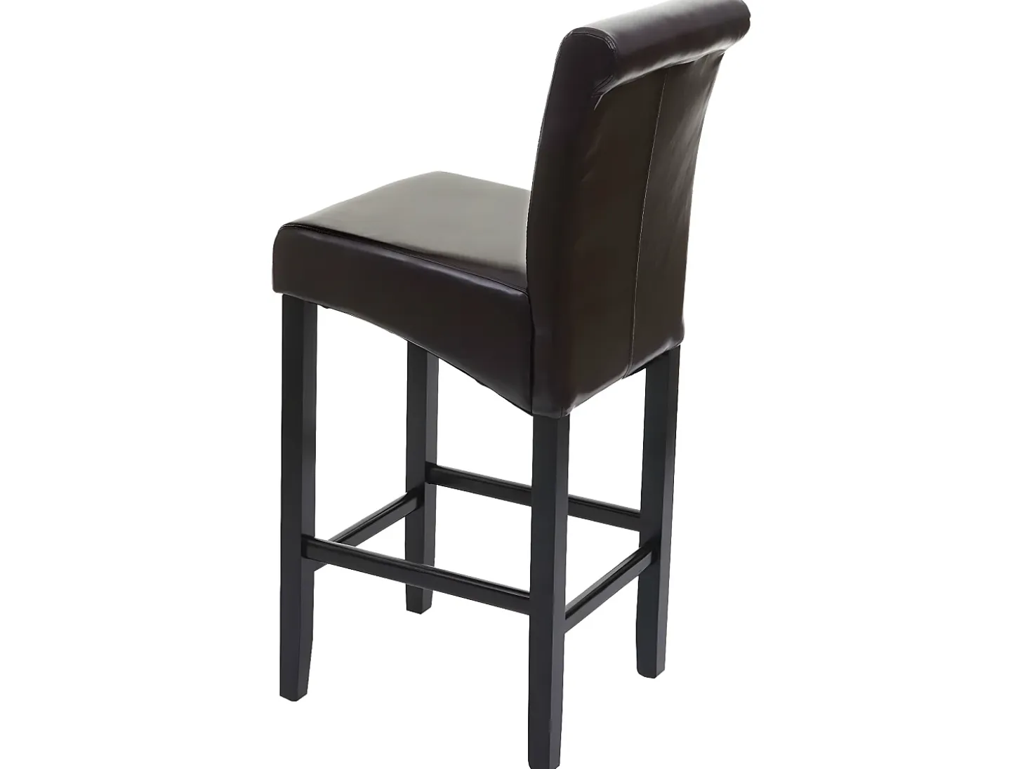 Taburete de bar MCW-C33, marrón, patas oscuras, cuero