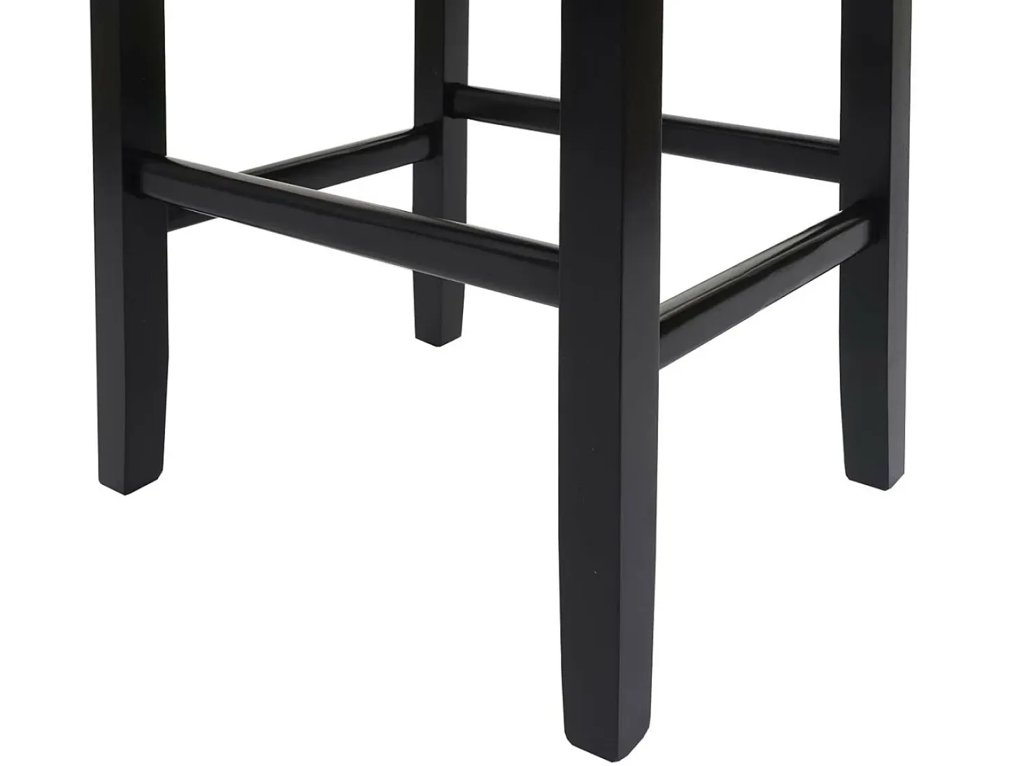Taburete de bar MCW-C33, negro mate, patas oscuras, imitación de cuero