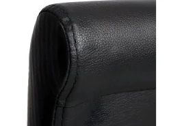 Taburete de bar MCW-C33, negro mate, patas oscuras, imitación de cuero