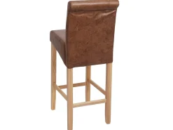 Taburete de bar MCW-C33 (juego de 2), imitación de ante, patas claras, tela/textil