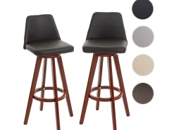 Taburete de bar MCW-C43 (juego de 2), marrón
