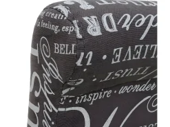 Taburete de bar MCW-C33 (juego de 2), letras, gris, patas oscuras, tela/textil