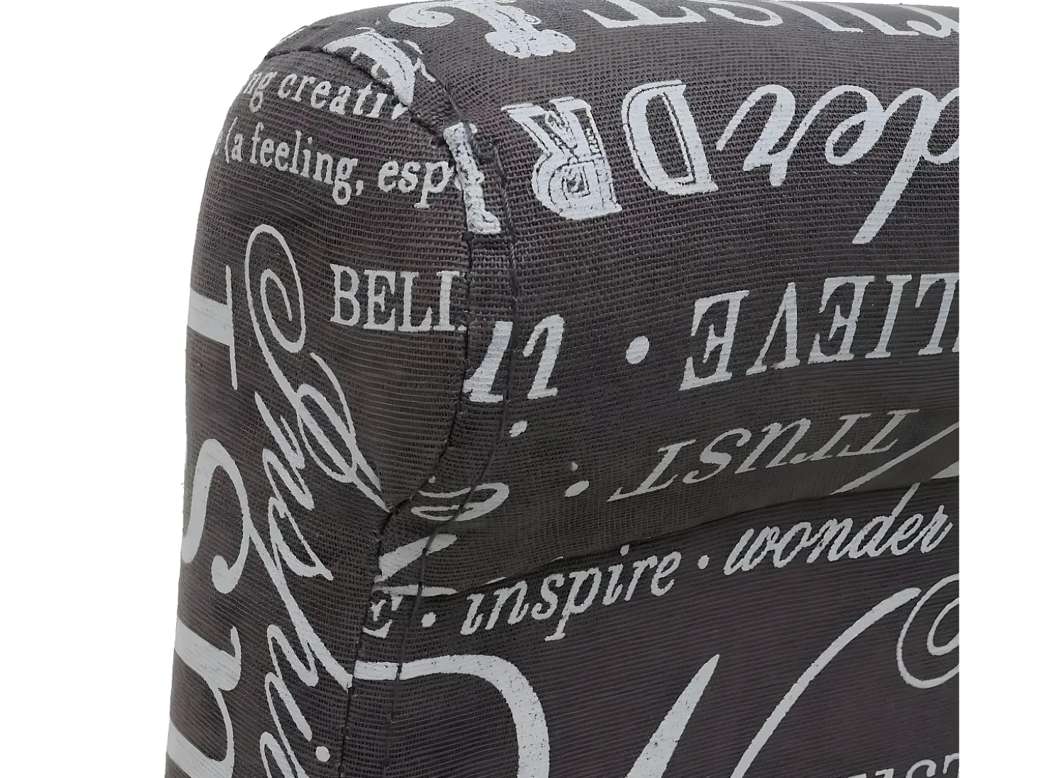 Taburete de bar MCW-C33 (juego de 2), letras, gris, patas oscuras, tela/textil